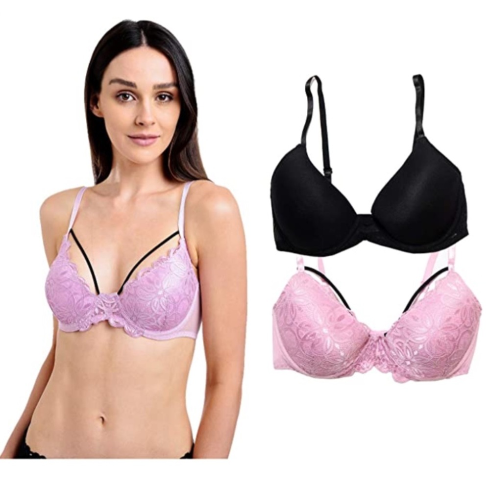 Bcbgeneration 2-Pack Classic Bra, Black/Lilac - image 4